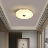 Brass Round Alabaster Ceiling Light – Contemporary Indoor Ceiling Fixture - View 2