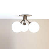 Brass Sputnik Semi-Flush Chandelier