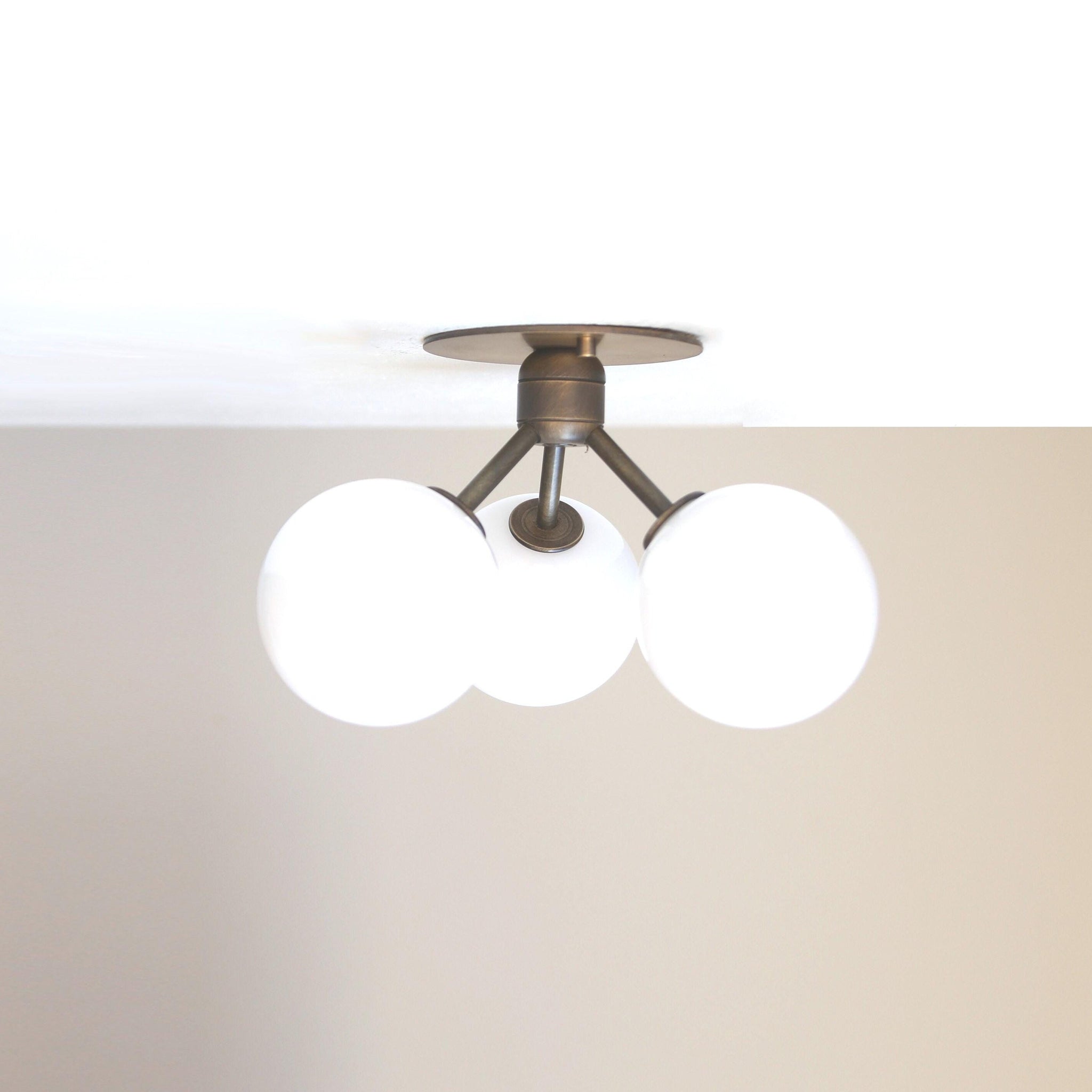 Brass Sputnik Semi-Flush Chandelier