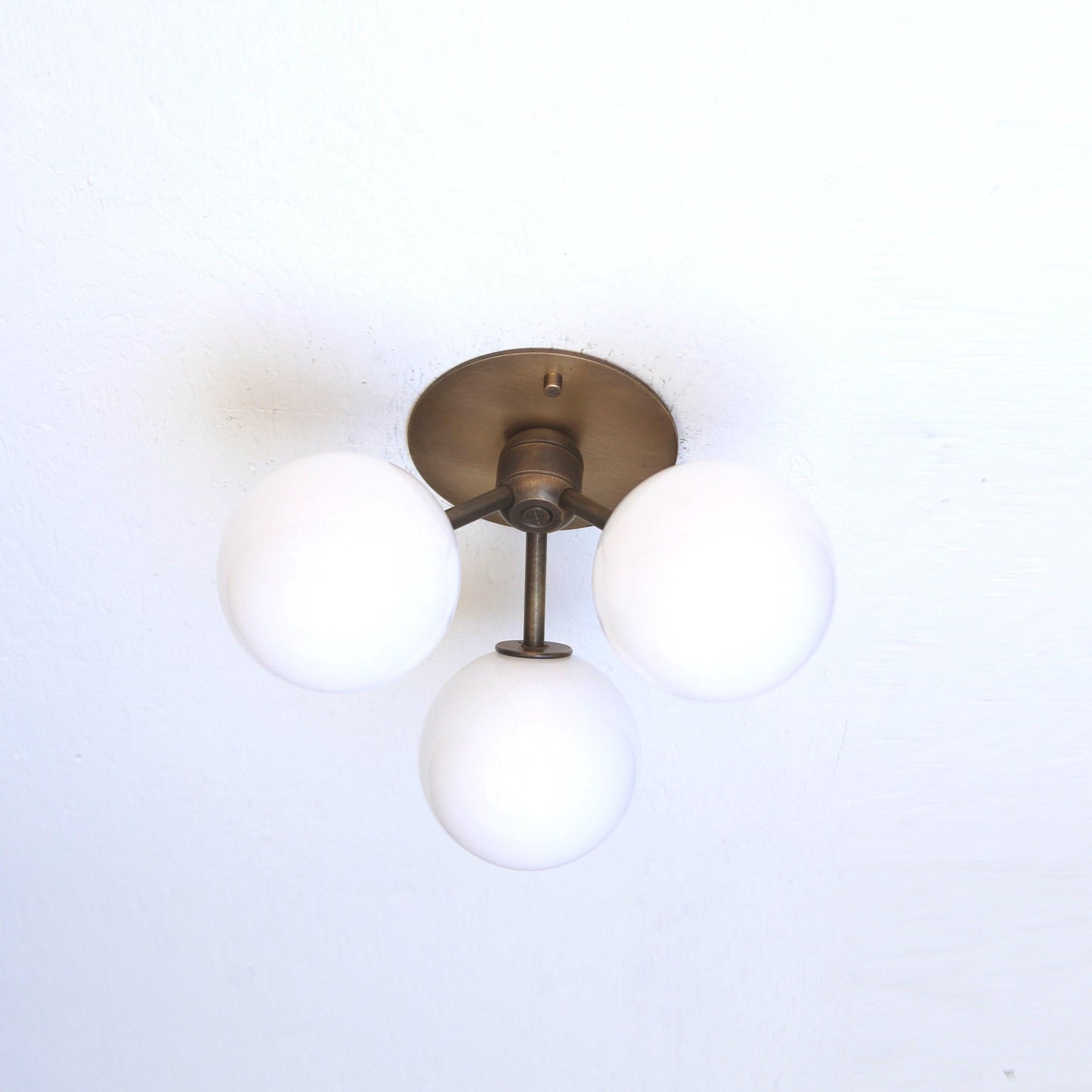 Brass Sputnik Semi-Flush Chandelier