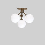 Brass Sputnik Semi-Flush Chandelier