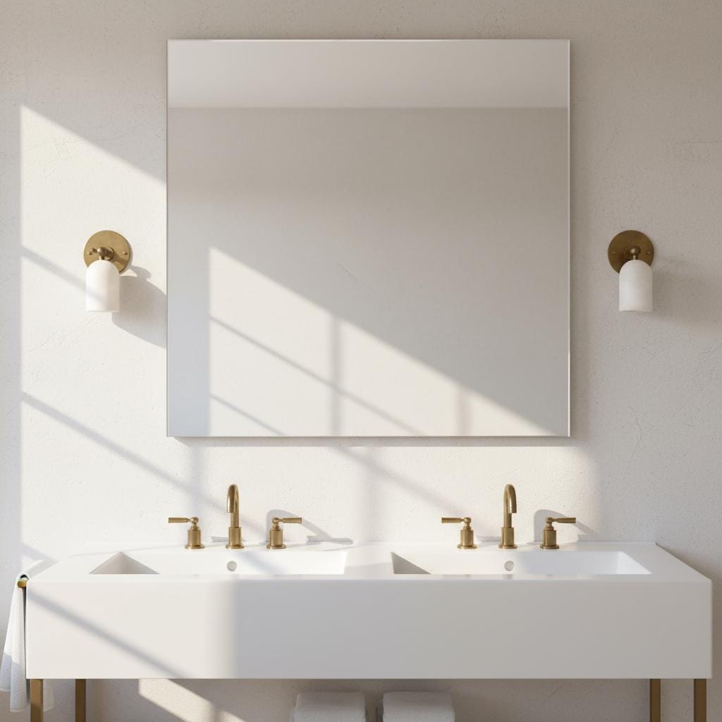 Brass Wall Sconce with Alabaster Dome Shade
