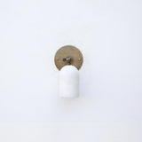Brass Wall Sconce with Alabaster Dome Shade