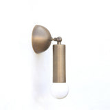 Brass Wall Sconce with Cast Dome and Exposed Bulb