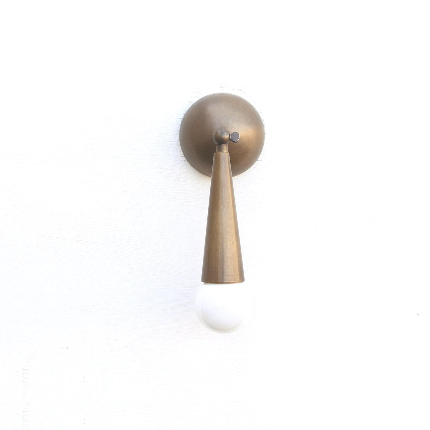 Brass Wall Sconce with Cast Teardrop Shade