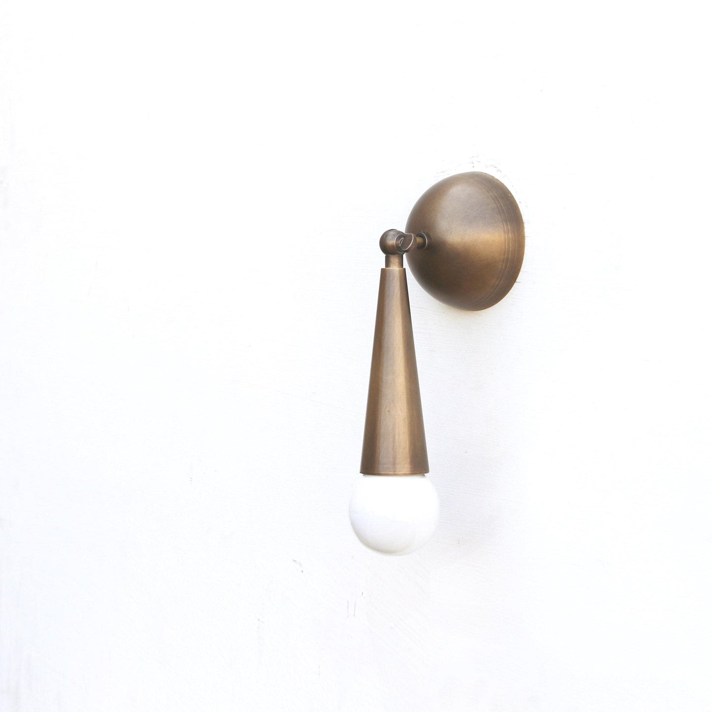 Brass Wall Sconce with Cast Teardrop Shade