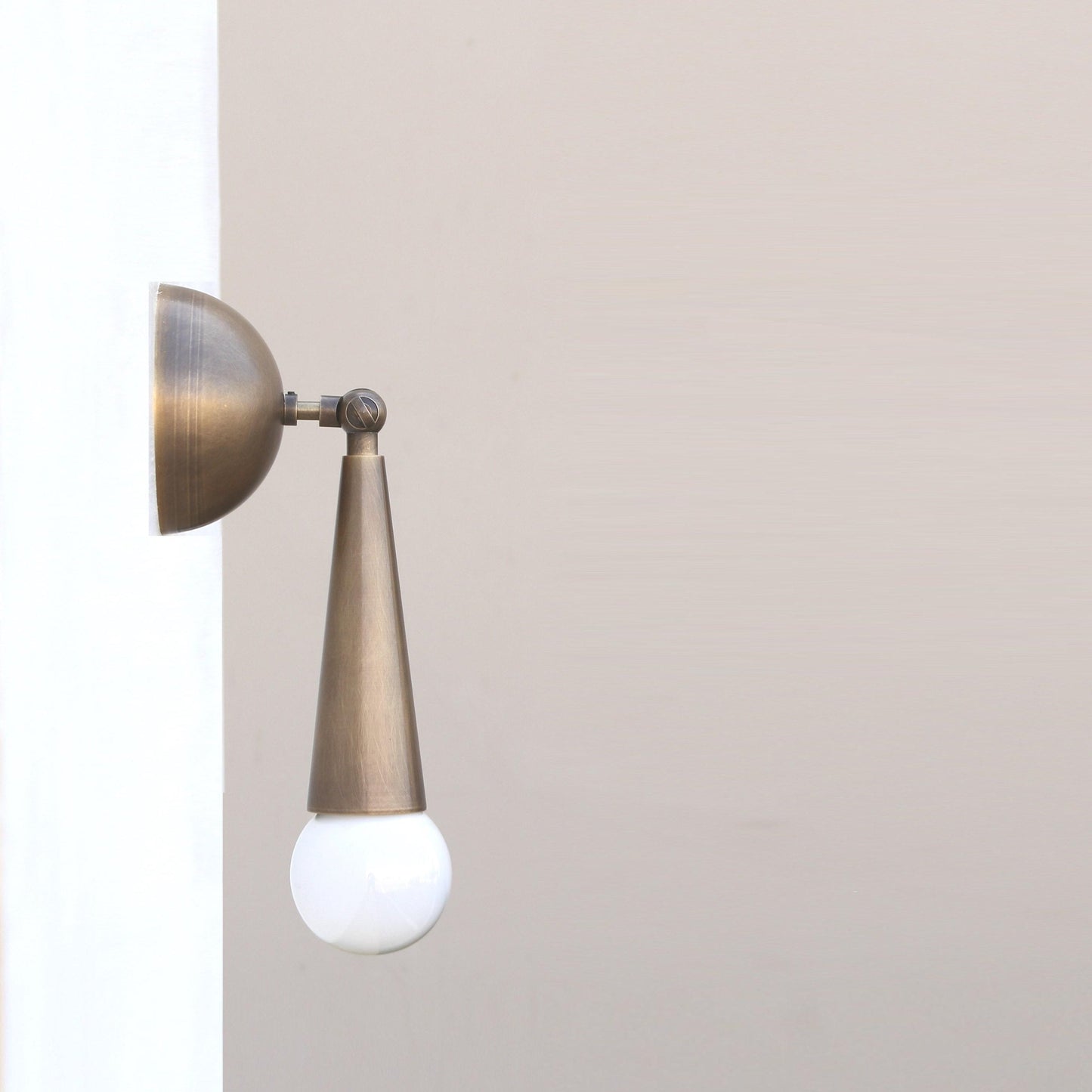 Brass Wall Sconce with Cast Teardrop Shade