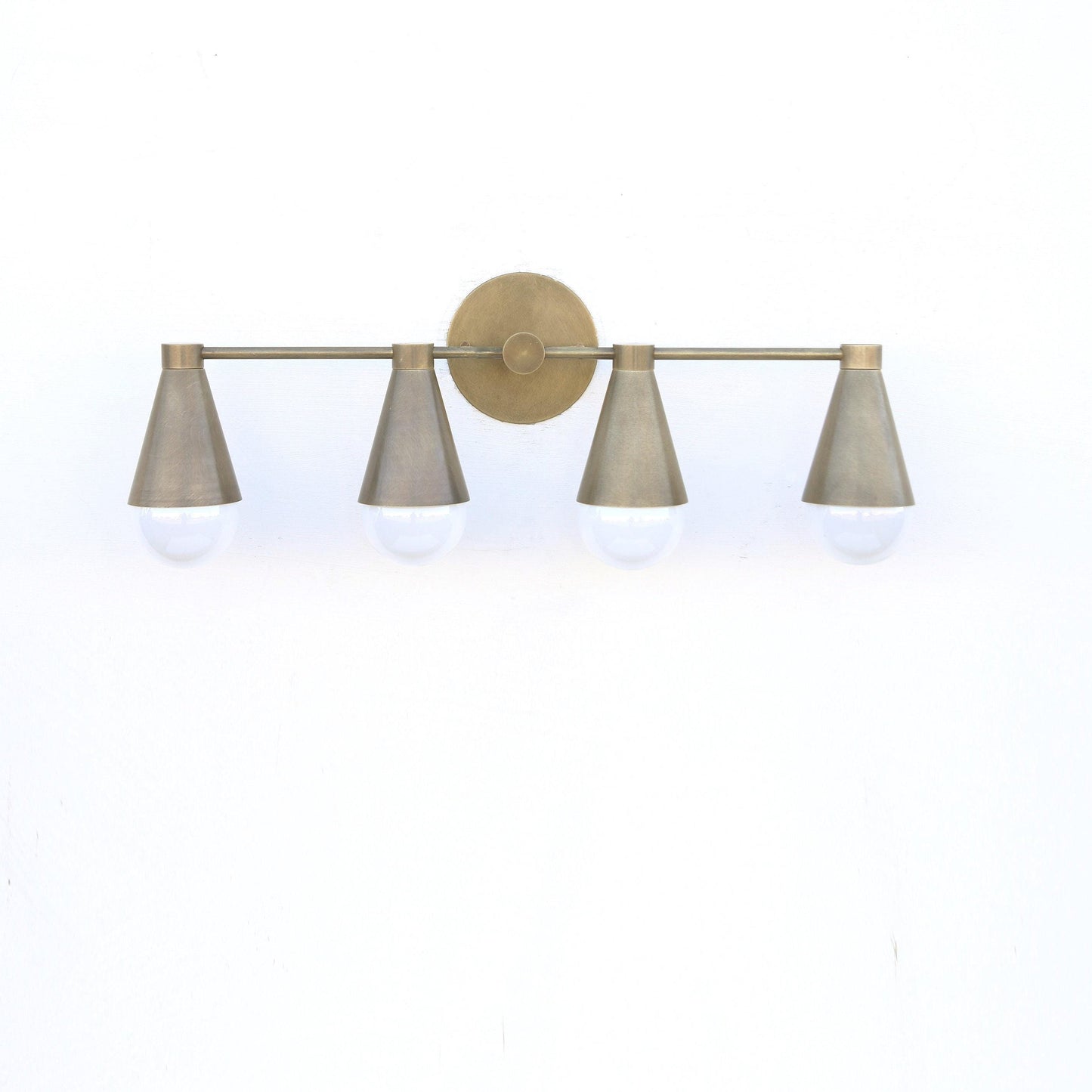 Brass Wall Sconce with Cone Shades