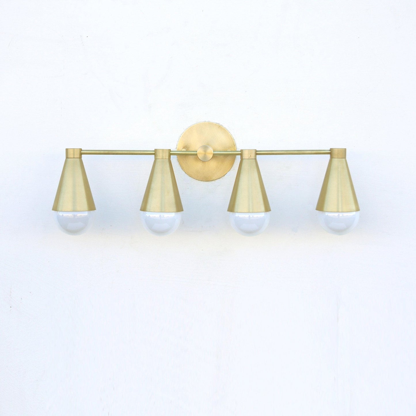 Brass Wall Sconce with Cone Shades