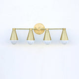 Brass Wall Sconce with Cone Shades