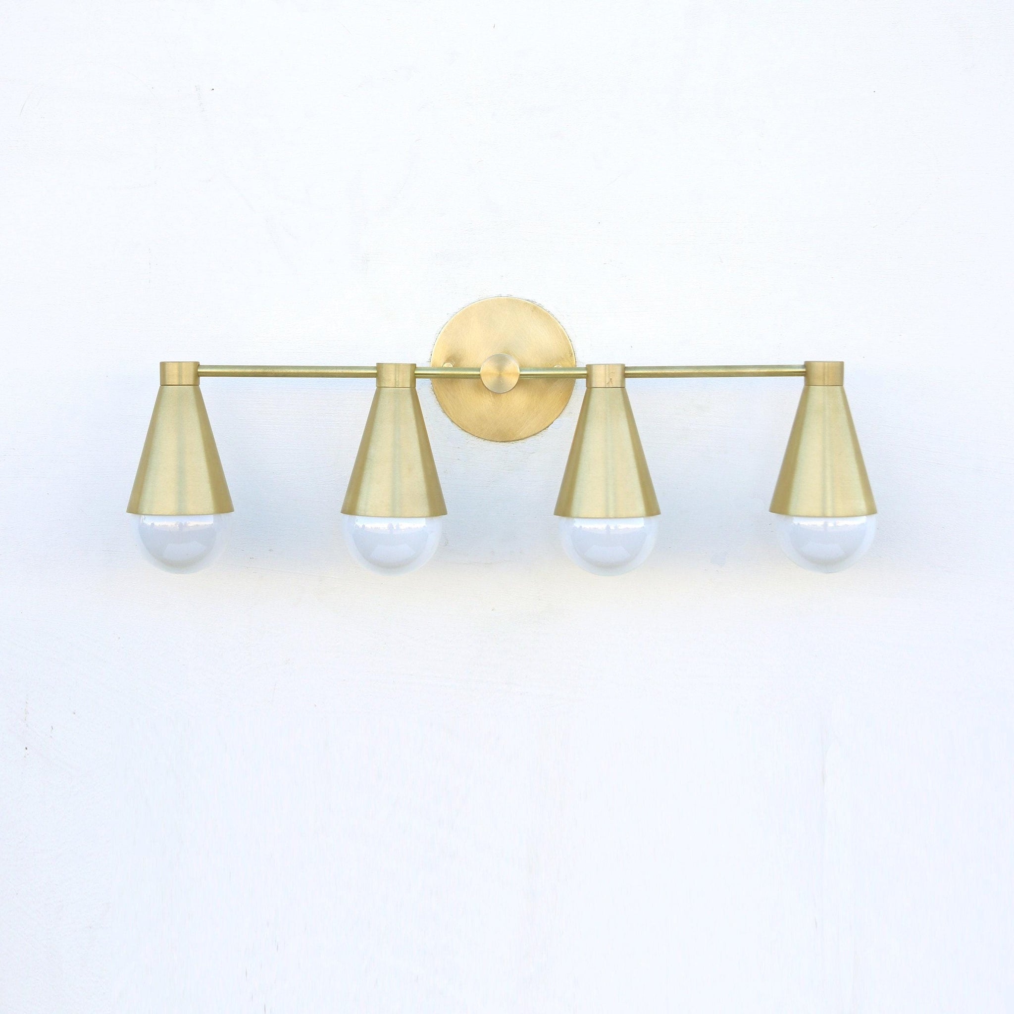 Brass Wall Sconce with Cone Shades
