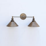 Brass Wall Sconce with Cone Shades