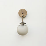 Brass Wall Sconce with Hand-Cut Frosted Glass Globe