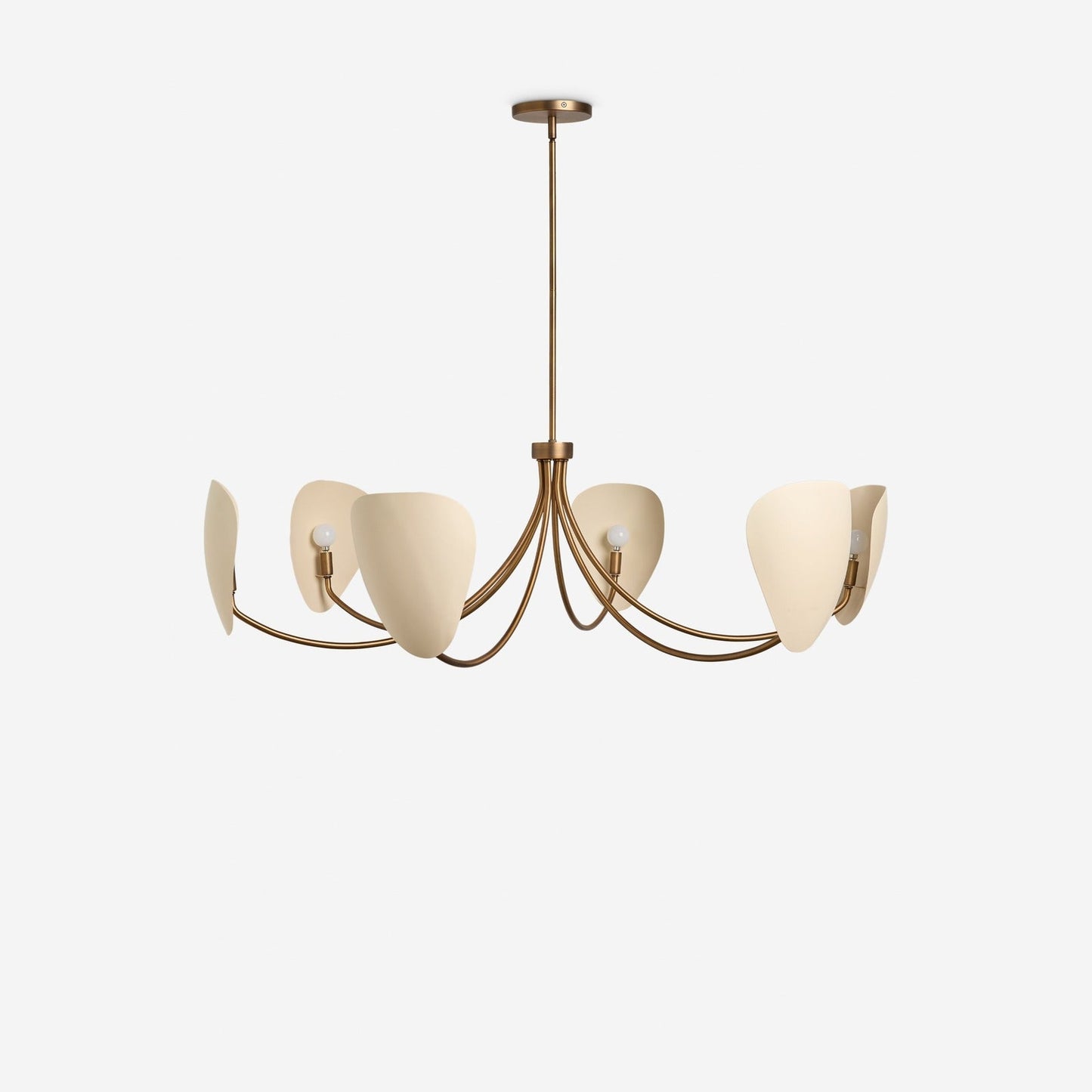 Brevin Antique Brass Petal Shade Chandelier 6-Light