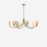 Brevin Antique Brass Petal Shade Chandelier 6-Light