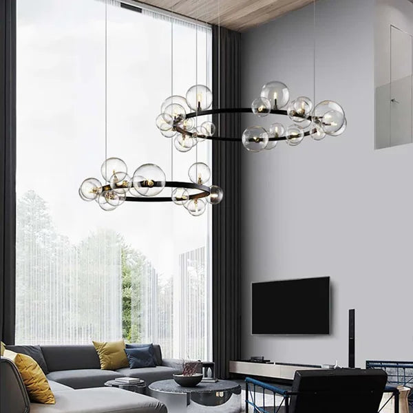 modern glass globe chandelier
