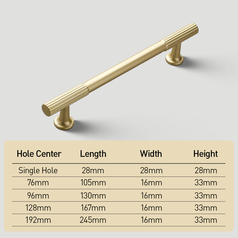 Gold Luxury Stripe High-end Kitchen Drawer Pulls
