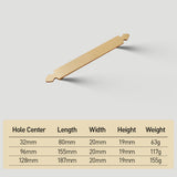 Nordic Style Brass Gold Cabinet Handles
