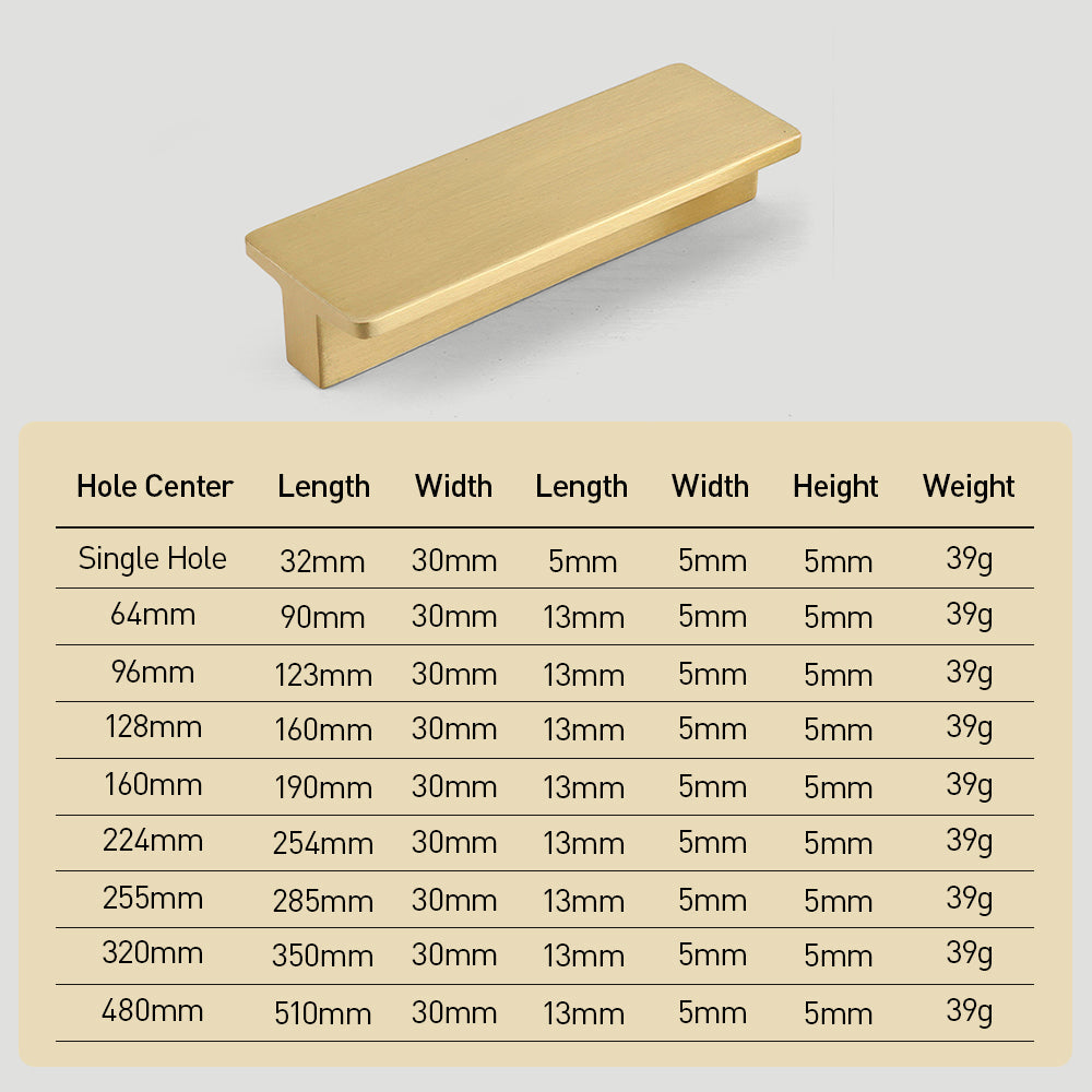 Classic Charm Gold Solid Brass Kitchen Cabinet Handle