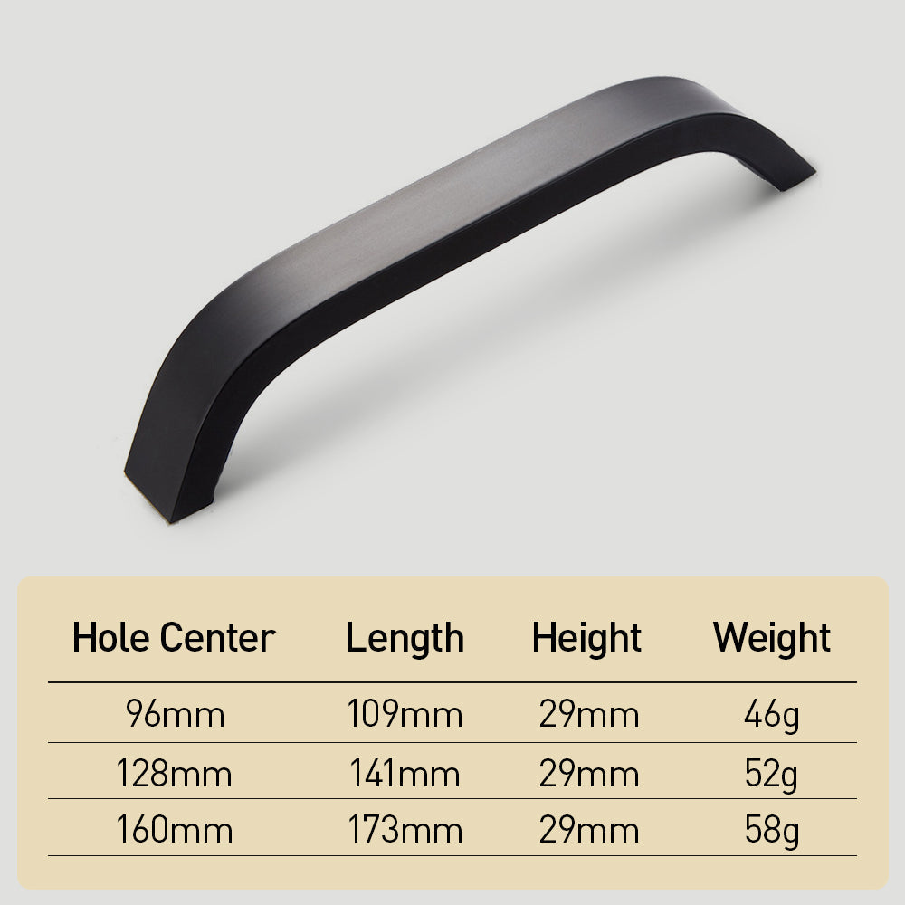 Sleek Curved Aluminum Alloy Cabinet Drawer Handles