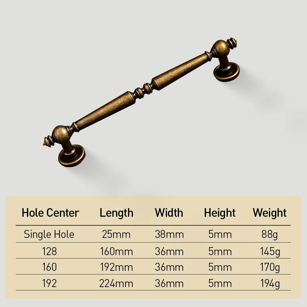 Vintage Simple Solid Brass Cabinet Pulls