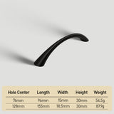 Solid Zinc Alloy Curved Cabinet Handles for Dresser Drawer