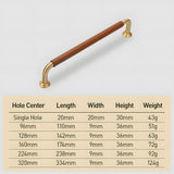 French Cowhide Brass Leather Cabinet Door Handle