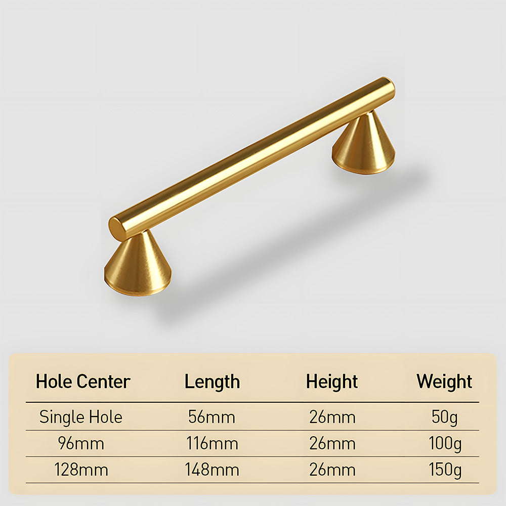 Unique Design Cone-shaped Feet Brass Cabinet Pulls