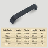 Contemporary Black Aluminum Alloy Kitchen Cabinet Handles