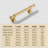 Brass Gold Solid Wardrobe Handle