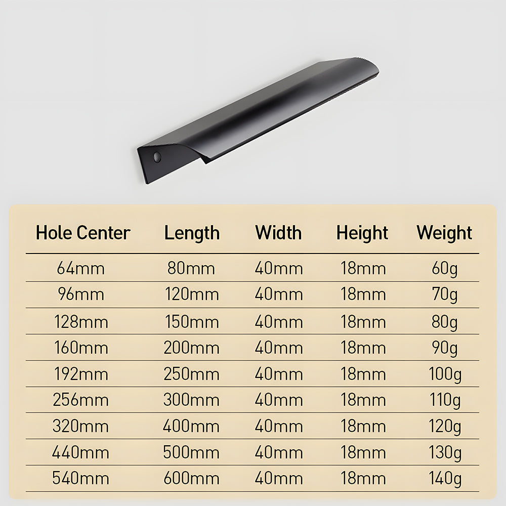 Aluminum Alloy Wardrobe Door Invisible Edge Cabinet Handles