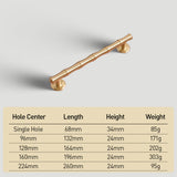Bamboo Design Brass Gold Wardrobe Handle