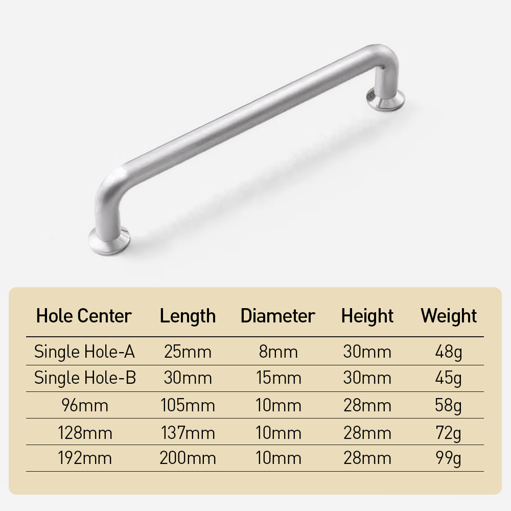 Luxury Silver Nickel Brushed Wardrobe Door Cabinet Handles