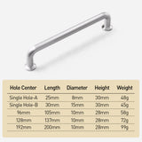 Luxury Silver Nickel Brushed Wardrobe Door Cabinet Handles