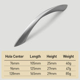 Contemporary Curve Zinc Alloy Kitchen Cabinet Handles