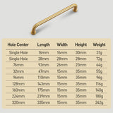 Luxurious Nordic Brass Cabinet Drawer Handles