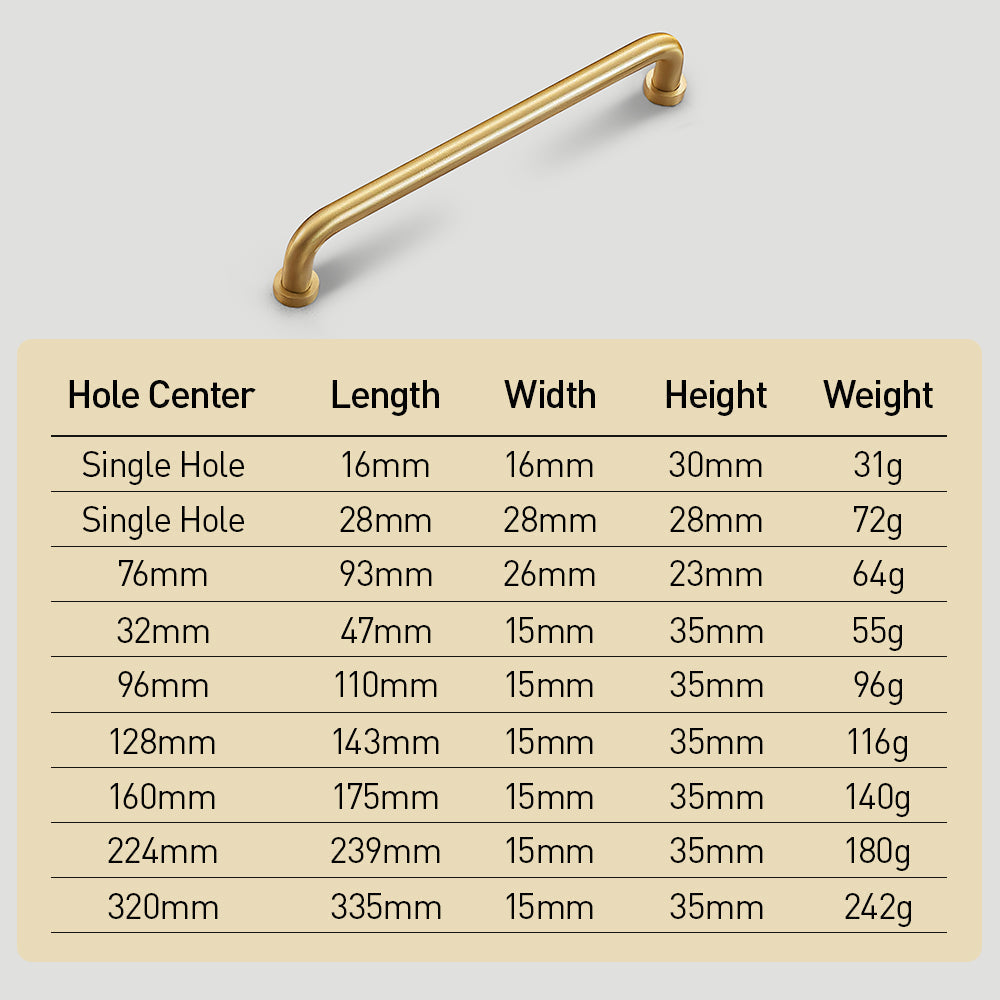 Luxurious Nordic Brass Cabinet Drawer Handles