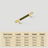 Luxury Solid Brass Leather Wrapped Cabinet Pulls & Knobs