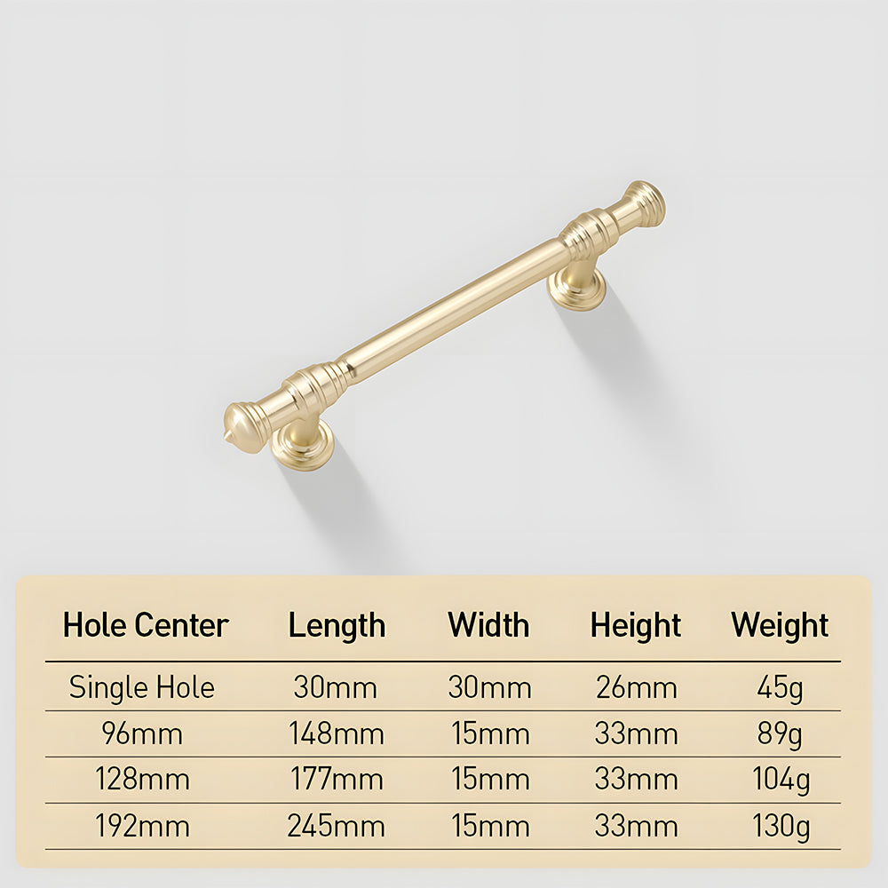 Light Luxury French Gold Wardrobe Door Drawer Cabinet Handles