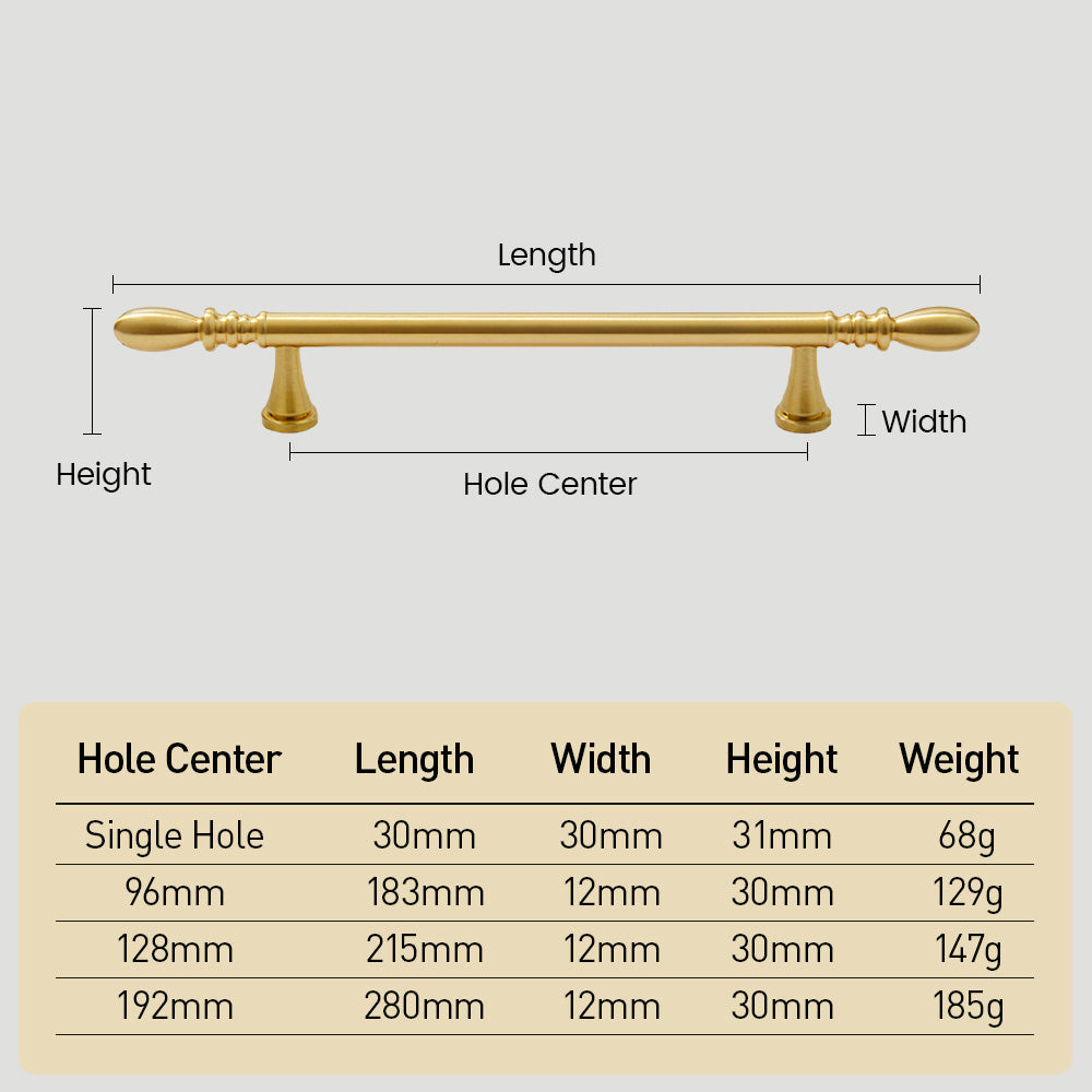 Modern Brass T-Bar Cabinet Handles