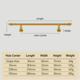 Modern Brass T-Bar Cabinet Handles