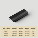 Black Adhesive Cabinet Drawer Finger Edge Pull