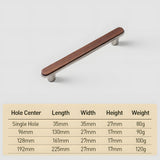 Modern Walnut Wooden Cabinet Handles