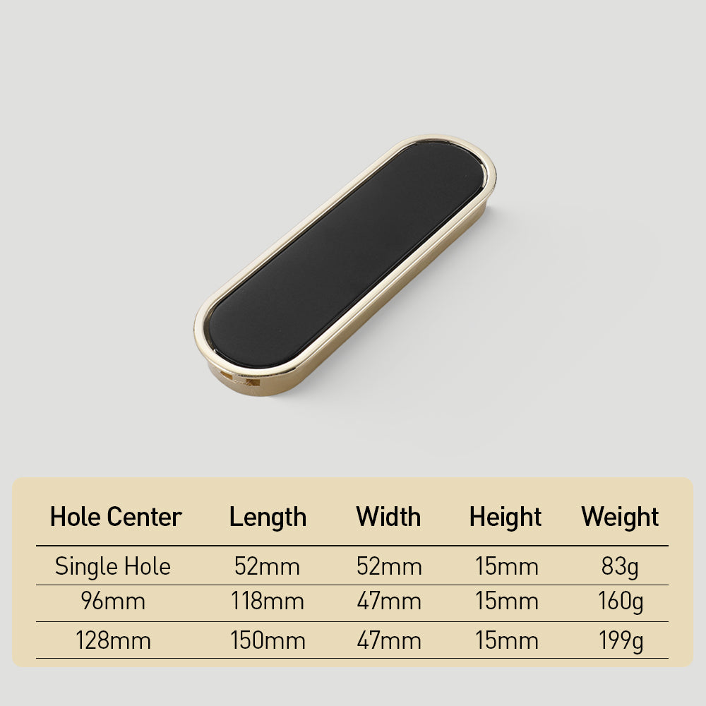 Simple Black Hidden Recessed Cabinet Pulls
