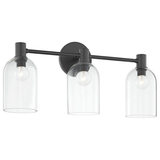 2-Light Vanity Sconce Cassio — Aged Brass with Clear Glass Cloche