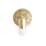 Cast Brass Wall Sconce with Embossed Back Plate