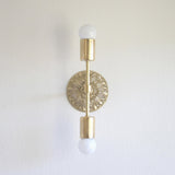 Cast Brass Wall Sconce with Embossed Back Plate