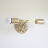 Cast Brass Wall Sconce with Embossed Back Plate