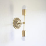 Cast Brass Wall Sconce with Embossed Back Plate