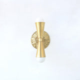 Cast Brass Wall Sconce with Embossed Back Plate